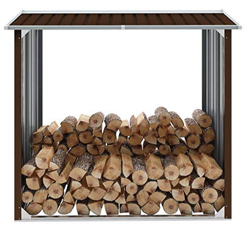 FIRBNUS Holzschuppen aus verzinktem Stahl, 172 x 91 x 154 cm, braun, Holzregal für den Außenbereich, Holzregal für den Außenbereich, für den Außenbereich, für den Außenbereich von FIRBNUS