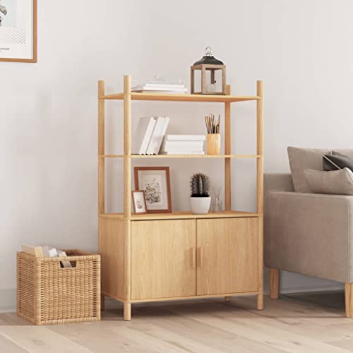 FIRBNUS Komodenschrank 80x40x121 cm mit Holzbeine und 2 Türen Sideboard Highboard Aufbewahrungsschrank Kommode Beistelltisch Schubladenschrank Beistellschrank Braun Holzwerkstoff von FIRBNUS