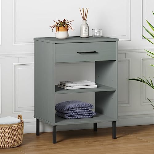 FIRBNUS Konsolenschrank Beine Metall Grau Massivholz Kiefer OSLO Möbel Wohnzimmer Möbel Schlafzimmer Tisch Holz Konsole Holz Nachttisch Modern Nachttisch Bett Möbel Wohnzimmer von FIRBNUS