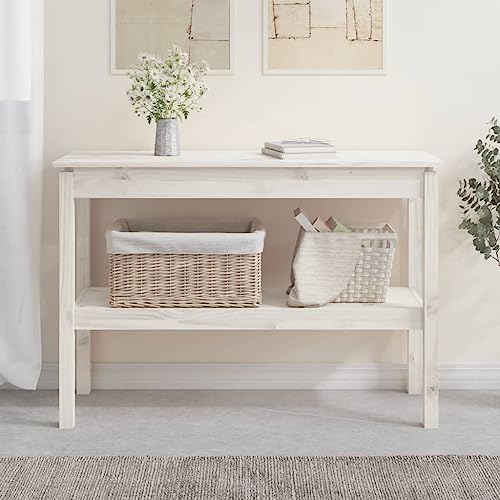 FIRBNUS Konsolentisch 110 x 40 x 75 cm aus massivem Kiefernholz Konsole Holz Beistelltisch Beistelltisch Wohnzimmer Möbel Wohnzimmer Tisch Holz Konsole Eingang Holz Weiß FIRBNUS Konsolentisch 110 x 40 x 75 cm aus massivem Kiefernholz Konsole Holz Beistelltisch Beistelltisch Wohnzimmer Möbel Wohnzimmer Tisch Holz Konsole Eingang Holz Weiß von FIRBNUS