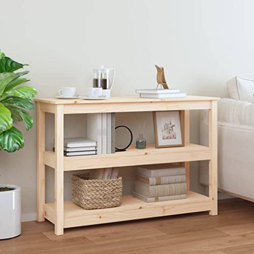 FIRBNUS Konsolentisch aus massivem Kiefernholz, 110 x 40 x 74 cm, Beistelltisch, für Eingangsbereich und Wohnzimmer, Braun von FIRBNUS