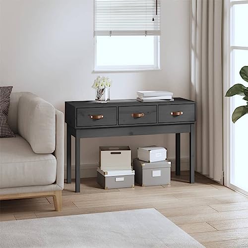 FIRBNUS Konsolentisch aus massivem Kiefernholz, 114 x 40 x 75 cm, für Schlafzimmer, Schminktisch, Kommode – Grau FIRBNUS Konsolentisch aus massivem Kiefernholz, 114 x 40 x 75 cm, für Schlafzimmer, Schminktisch, Kommode – Grau von FIRBNUS