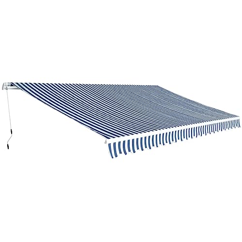 FIRBNUS Manuelles faltbares Sonnensegel 500 cm Blau/Weiß Faltbare Vorhänge Markise Balkon Gartenzelt Sonnenschutz für den Außenbereich Zelt Wand Manuelles Sonnensegel FIRBNUS Manuelles faltbares Sonnensegel 500 cm Blau/Weiß Faltbare Vorhänge Markise Balkon Gartenzelt Sonnenschutz für den Außenbereich Zelt Wand Manuelles Sonnensegel von FIRBNUS