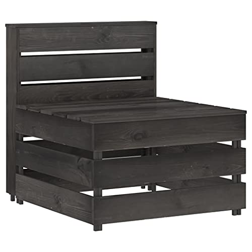 FIRBNUS Mittelsessel für den Garten auf Paletten, grau, Mittelsofa, Gartenmöbel, Outdoor-Möbel, Gartensofa aus imprägniertem Kiefernholz von FIRBNUS