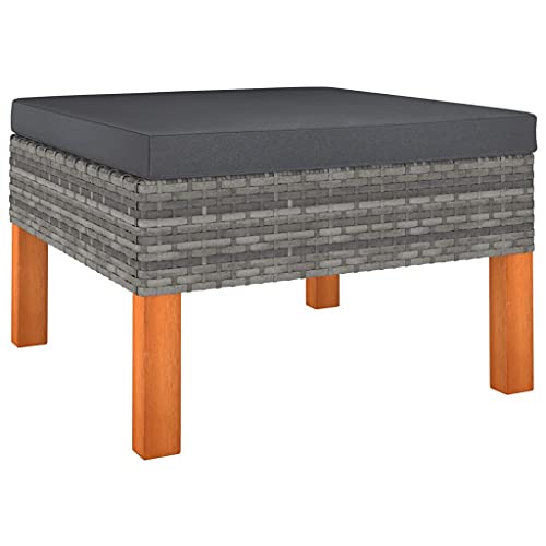 FIRBNUS Modulare Fußstütze mit anthrazitfarbenen Kissen und Beinen aus Holz, für den Garten, für den Außenbereich, Gartensofa für Terrasse, Sofa für den Außenbereich aus Polyrattan und von FIRBNUS