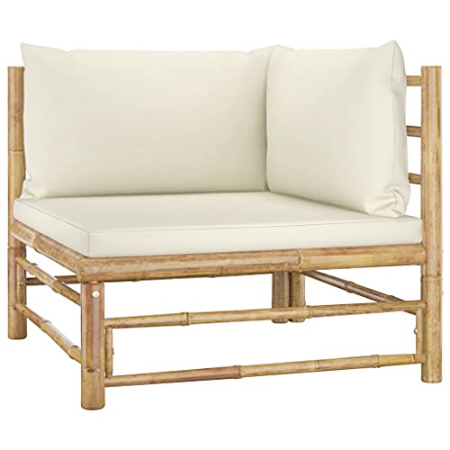 FIRBNUS Modulares Ecksofa Gartensofas Outdoor-Möbel mit cremeweißen Kissen Outdoor-Sofa Modulares Design für Terrasse Garten Set aus Bambus FIRBNUS Modulares Ecksofa Gartensofas Outdoor-Möbel mit cremeweißen Kissen Outdoor-Sofa Modulares Design für Terrasse Garten Set aus Bambus von FIRBNUS