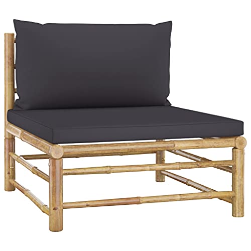 FIRBNUS Modulares Mittelsofa Gartensofas Outdoor-Möbel mit dunkelgrauen Kissen Outdoor-Sofa Modulares Design für Terrasse Garten Set aus Bambus FIRBNUS Modulares Mittelsofa Gartensofas Outdoor-Möbel mit dunkelgrauen Kissen Outdoor-Sofa Modulares Design für Terrasse Garten Set aus Bambus von FIRBNUS