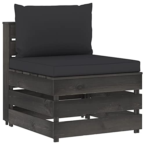 FIRBNUS Modulares Mittelsofa mit schwarzen Kissen, 60 x 70 x 66 cm, Design auf Paletten, Gartensofas, Gartenstühle, Stühle für den Außenbereich, aus imprägniertem Holz FIRBNUS Modulares Mittelsofa mit schwarzen Kissen, 60 x 70 x 66 cm, Design auf Paletten, Gartensofas, Gartenstühle, Stühle für den Außenbereich, aus imprägniertem Holz von FIRBNUS
