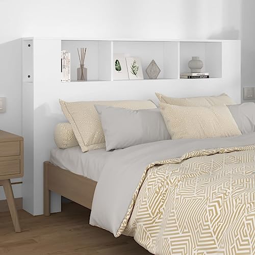 FIRBNUS Muebles Habitación Muebles Schlafsaal Kopfteil mit Fächern Kopfteil Doppelbett Kopfteil Bett Rückenlehne Bett Stauraum Weiß 160 x 18,5 x 104,5 cm FIRBNUS Muebles Habitación Muebles Schlafsaal Kopfteil mit Fächern Kopfteil Doppelbett Kopfteil Bett Rückenlehne Bett Stauraum Weiß 160 x 18,5 x 104,5 cm von FIRBNUS