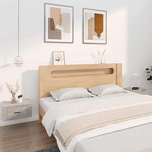 FIRBNUS Nachtschränkchen Nachtkommode Wand-Nachttische 2 STK. Grau Sonoma 50x36x25 cm Bett Kommode Nachtschrank Hängend Elegantes & Klassisches Aussehen von FIRBNUS