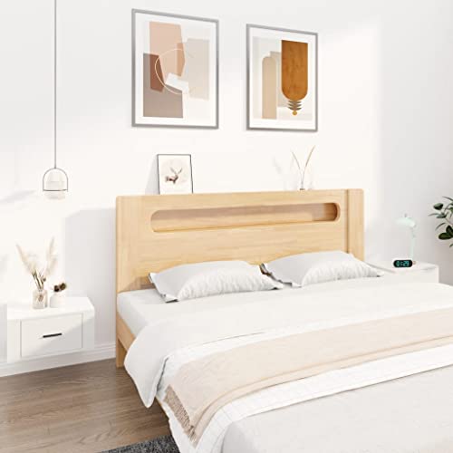 FIRBNUS Nachtschränkchen Nachtkommode Wand-Nachttische 2 STK. Hochglanz-Weiß 50x36x25 cm Bett Kommode Nachtschrank Hängend Elegantes & Klassisches Aussehen von FIRBNUS