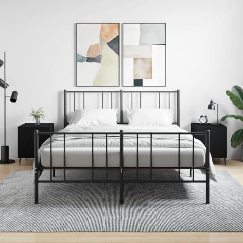 FIRBNUS Nachtschrank aus Holzwerkstoff 2 STK. Aufbewahrungsmöbel Trendige Seitenschrank Inneneinrichtung Klassisches Design Schwarz 40x40x50 cm von FIRBNUS