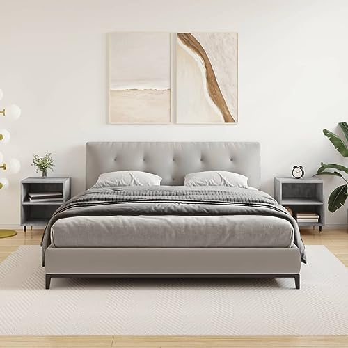 FIRBNUS Nachtschrank aus Holzwerkstoff Trendige Seitenschrank 2 STK. Inneneinrichtung Aufbewahrungsmöbel Klassisches Design Betongrau 40x30x50 cm FIRBNUS Nachtschrank aus Holzwerkstoff Trendige Seitenschrank 2 STK. Inneneinrichtung Aufbewahrungsmöbel Klassisches Design Betongrau 40x30x50 cm von FIRBNUS