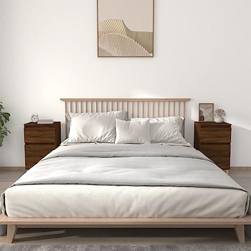 FIRBNUS Nachtschrank aus Holzwerkstoff Trendige Seitenschrank 2 STK. Inneneinrichtung Aufbewahrungsmöbel Klassisches Design Braun Eichen-Optik 40x35x70 cm von FIRBNUS