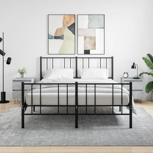 FIRBNUS Nachtschrank aus Holzwerkstoff Trendige Seitenschrank Aufbewahrungsmöbel 2 STK. Inneneinrichtung Klassisches Design Betongrau 40x35x50 cm von FIRBNUS