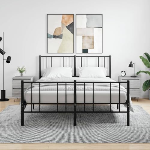 FIRBNUS Nachtschrank aus Holzwerkstoff Trendige Seitenschrank Aufbewahrungsmöbel 2 STK. Inneneinrichtung Klassisches Design Grau Sonoma 40x35x50 cm von FIRBNUS