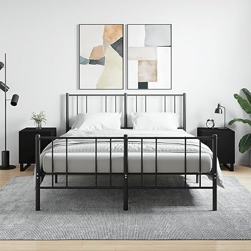 FIRBNUS Nachtschrank aus Holzwerkstoff Trendige Seitenschrank Aufbewahrungsmöbel 2 STK. Inneneinrichtung Klassisches Design Schwarz 40x40x50 cm von FIRBNUS