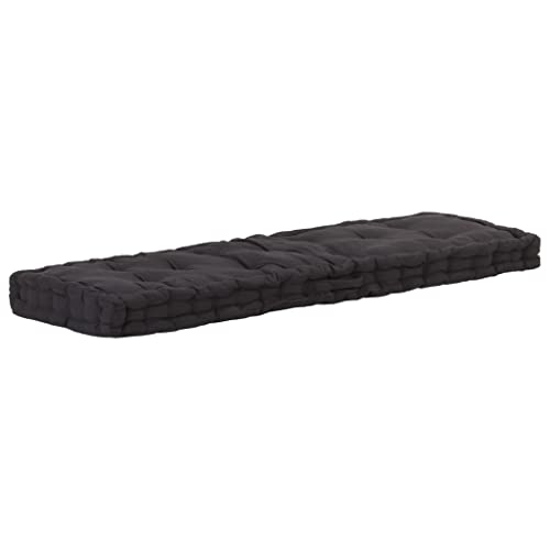FIRBNUS Paletten- und Bodenkissen aus Baumwolle, 120 x 40 x 7 cm, schwarz, Bankkissen, Gartenkissen, Sitzkissen für den Außenbereich, Bankkissen von FIRBNUS