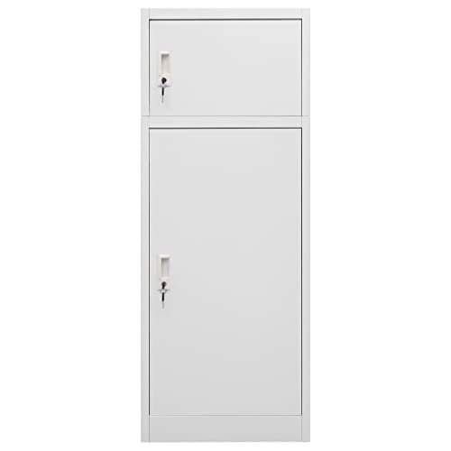 FIRBNUS Sattelschrank, hellgrau, 53 x 53 x 140 cm, Eisenschrank, Ankleideschrank, Büroschrank, Bücherregal, geschlossen, mit Türen, Metallschrank mit Schlüssel aus Stahl FIRBNUS Sattelschrank, hellgrau, 53 x 53 x 140 cm, Eisenschrank, Ankleideschrank, Büroschrank, Bücherregal, geschlossen, mit Türen, Metallschrank mit Schlüssel aus Stahl von FIRBNUS