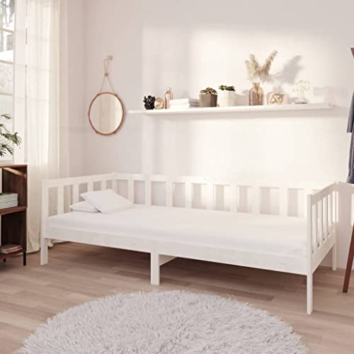 FIRBNUS Schlafsofa mit Matratze, 90 x 200 cm, weiß, Kiefernholz, Einzelbett mit Matratze von FIRBNUS