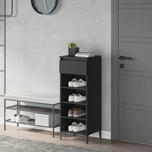 FIRBNUS Schuhregal Schwarz 40x36x105 cm Holzwerkstoff Schuhaufbewahrung Schuhorganizer Stauraum Schrank Schuhschrank Holz Shoe Rack Holzschrank für Eingang Flur Praktische & Elegante Design FIRBNUS Schuhregal Schwarz 40x36x105 cm Holzwerkstoff Schuhaufbewahrung Schuhorganizer Stauraum Schrank Schuhschrank Holz Shoe Rack Holzschrank für Eingang Flur Praktische & Elegante Design von FIRBNUS