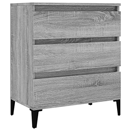 FIRBNUS Sideboard Aufbewahrungsmöbel für Wohnzimmer Schlafzimmer Küche oder Büro Minimalistischen Design Grau Sonoma 60x35x70 cm von FIRBNUS