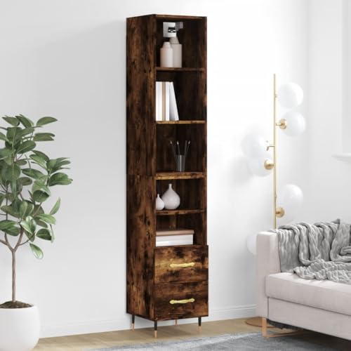 FIRBNUS Sideboard Beistellschrank Aufbewahrungsmöbel für Wohnzimmer Schlafzimmer Küche oder Büro Minimalistischen Design Räuchereiche 34,5x34x180 cm FIRBNUS Sideboard Beistellschrank Aufbewahrungsmöbel für Wohnzimmer Schlafzimmer Küche oder Büro Minimalistischen Design Räuchereiche 34,5x34x180 cm von FIRBNUS