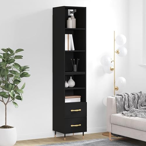 FIRBNUS Sideboard Beistellschrank Aufbewahrungsmöbel für Wohnzimmer Schlafzimmer Küche oder Büro Minimalistischen Design Schwarz 34,5x34x180 cm FIRBNUS Sideboard Beistellschrank Aufbewahrungsmöbel für Wohnzimmer Schlafzimmer Küche oder Büro Minimalistischen Design Schwarz 34,5x34x180 cm von FIRBNUS