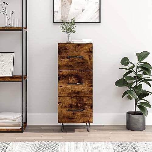FIRBNUS Sideboard für Eingangsbereich und Wohnzimmer, 34,5 x 34 x 90 cm, Buffet mit Schubladen, Anrichte mit niedriger Anrichte für Wohnzimmer und Küche, Küchenmöbel, Eiche FIRBNUS Sideboard für Eingangsbereich und Wohnzimmer, 34,5 x 34 x 90 cm, Buffet mit Schubladen, Anrichte mit niedriger Anrichte für Wohnzimmer und Küche, Küchenmöbel, Eiche von FIRBNUS