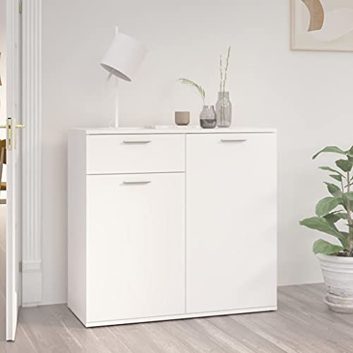 FIRBNUS Sideboard für Wohnzimmer, weiß, 80 x 36 x 75 cm, aus mehrschichtigem Holz, Eingangsmöbel, Mehrzweckschrank, für Wohnzimmer, Eingangsbereich, mobiler Schrank für den Innenbereich FIRBNUS Sideboard für Wohnzimmer, weiß, 80 x 36 x 75 cm, aus mehrschichtigem Holz, Eingangsmöbel, Mehrzweckschrank, für Wohnzimmer, Eingangsbereich, mobiler Schrank für den Innenbereich von FIRBNUS