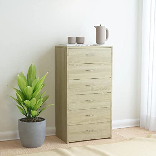 FIRBNUS Sideboard mit 6 Schubladen Eiche Sonoma 50 x 34 x 96 cm aus Spanplatte Mehrzweckschrank Platzsparender Küchenschrank Eingangsmöbel Wohnzimmer Kommode FIRBNUS Sideboard mit 6 Schubladen Eiche Sonoma 50 x 34 x 96 cm aus Spanplatte Mehrzweckschrank Platzsparender Küchenschrank Eingangsmöbel Wohnzimmer Kommode von FIRBNUS