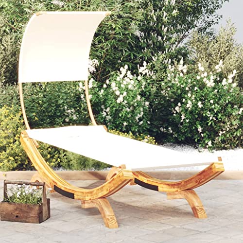 FIRBNUS Sonnenliege mit Dach 100 x 200 x 126 cm aus gebogenem Holz Creme Gartenliege für den Außenbereich, Liegestuhl für den Außenbereich, Sonnenliege aus Holz, Sonnenliege mit Dach FIRBNUS Sonnenliege mit Dach 100 x 200 x 126 cm aus gebogenem Holz Creme Gartenliege für den Außenbereich, Liegestuhl für den Außenbereich, Sonnenliege aus Holz, Sonnenliege mit Dach von FIRBNUS
