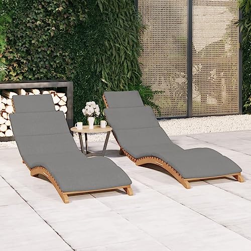 FIRBNUS Sonnenliegen 2 STK. mit Auflagen Teakholz Gartenliege mit Auflage Sonnenliege Holz Gartenmöbel Balkonmöbel Sonnenliege 2er Set Sonnenliege Set Sonnenliege Balkon Ergonomisch von FIRBNUS