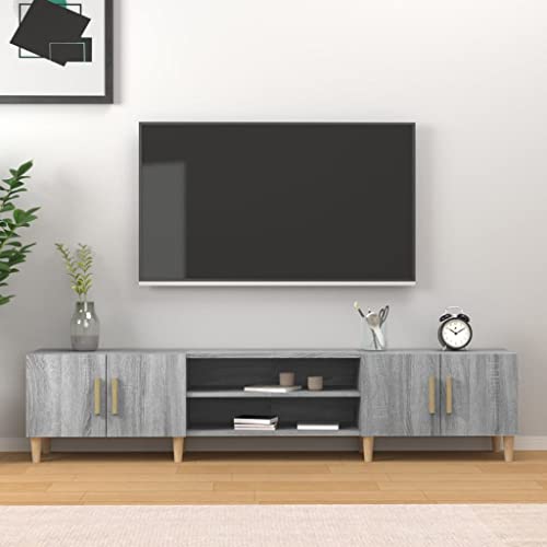 FIRBNUS TV-Schrank Grau Sonoma 180x31,5x40 cm Holzwerkstoff Sideboard Industrial Wonzimer Möbel TV Board Lowboard Holz Fernseher Schrank TV Cabinet TV Unterschrank TV Schrank Holz Sideboard Holz von FIRBNUS