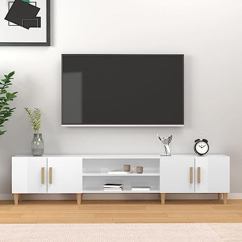FIRBNUS TV-Schrank Hochglanz-Weiß 180x31,5x40 cm Holzwerkstoff Sideboard Industrial Wohnzimmer Möbel Lowboard Fernseher Unterschrank FIRBNUS TV-Schrank Hochglanz-Weiß 180x31,5x40 cm Holzwerkstoff Sideboard Industrial Wohnzimmer Möbel Lowboard Fernseher Unterschrank von FIRBNUS
