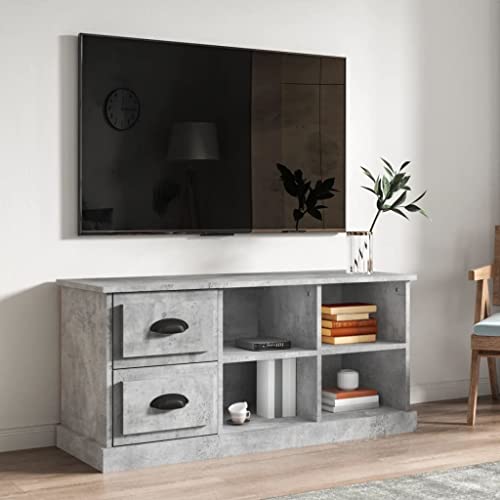FIRBNUS TV-Schrank Industrial Möbel 102x35,5x47,5 cm Holzwerkstoff Unterschrank Lowboard Kommode Sideboard Betongrau von FIRBNUS