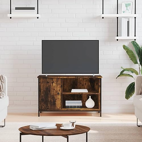 FIRBNUS TV-Schrank Räuchereiche 80x40x50 cm Holzwerkstoff TV Cabinet TV Unterschrank TV Schrank Holz Sideboard Holz TV Sideboard Sideboard Industrial TV Lowboard Holz Fernsehschrank von FIRBNUS