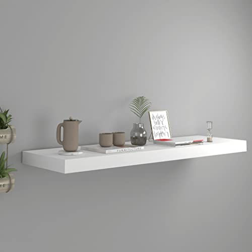 FIRBNUS Weißes Wandregal 80 x 23,5 x 3,8 cm aus MDF Wandregal Elegantes Ausstellungsregal Dekorative Funktion Schlafzimmer zum Platzieren von Preisen Bücher Sammlerstücke FIRBNUS Weißes Wandregal 80 x 23,5 x 3,8 cm aus MDF Wandregal Elegantes Ausstellungsregal Dekorative Funktion Schlafzimmer zum Platzieren von Preisen Bücher Sammlerstücke von FIRBNUS