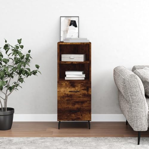 FIRBNUS Wohnzimmermöbel 34,5 x 34 x 90 cm aus mehrschichtigem Holz Sideboard Wohnzimmer Anrichte Moderne Küche Küchenmöbel Eiche Rauch FIRBNUS Wohnzimmermöbel 34,5 x 34 x 90 cm aus mehrschichtigem Holz Sideboard Wohnzimmer Anrichte Moderne Küche Küchenmöbel Eiche Rauch von FIRBNUS