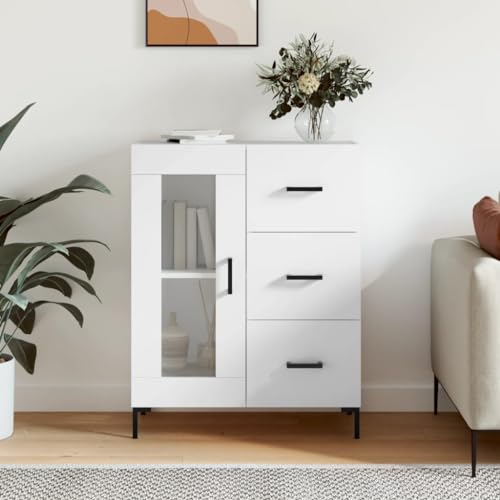 FIRBNUS Wohnzimmermöbel 69,5x34x90 cm Buffet Sideboard Wohnzimmer Sideboard Moderne Küche Anrichte Küche Schrank Weiß von FIRBNUS