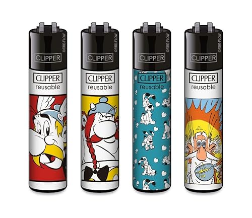 Clipper Feuerzeuge Asterix & Obelix (4er Set), Neue Motive 2025 von FIRE-FLOW