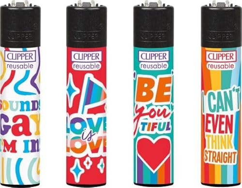 Clipper Feuerzeuge Pride (4er Set), Neue Motive 2025 von FIRE-FLOW