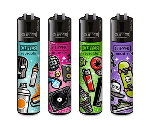 Clipper Feuerzeuge Subculture Pattern (4er Set) von FIRE-FLOW