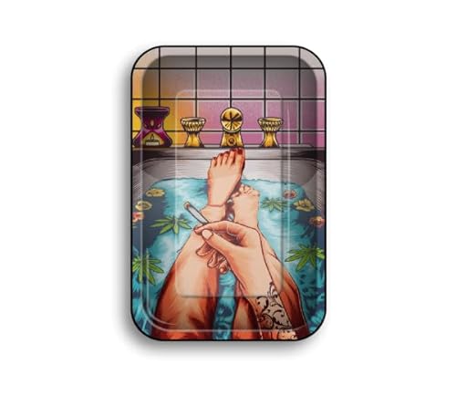 FIRE-FLOW Rolling Tray - 420 Bath (Small) - Drehtablett/Mischschale/Bröselschale/Rolltablett/Drehunterlage von FIRE-FLOW