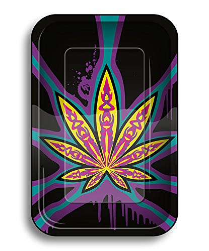 FIRE-FLOW Rolling Tray Metal SMALL NEON Leaves von FIRE-FLOW