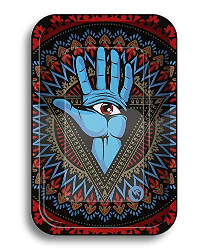 FIRE-FLOW Rolling Tray Metal SMALL Trippy 3RD Eye von FIRE-FLOW