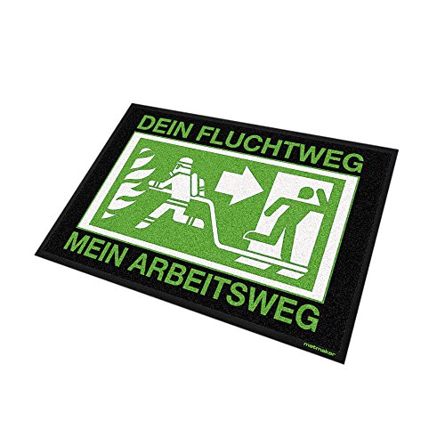 FIRE & FIGHT Streetwear Feuerwehr-Fußmatte Dein Fluchtweg ist Mein Arbeitsweg Fanartikel Türmatte 75 x 50 cm wetterbeständig Geschenkidee Wohnaccessoire Fundesign FIRE & FIGHT Streetwear Feuerwehr-Fußmatte Dein Fluchtweg ist Mein Arbeitsweg Fanartikel Türmatte 75 x 50 cm wetterbeständig Geschenkidee Wohnaccessoire Fundesign von FIRE & FIGHT Streetwear