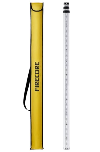 Firecore Nivellierlatte, Teleskop Nivellierlatte 3m, Aluminium Messstangen für Kreuzlinienlaser und Rotationslaser, Masslatte mit Nylontasche, 3m Länge In 3 Segmenten, cm/mm Einteilung) von FIRECORE