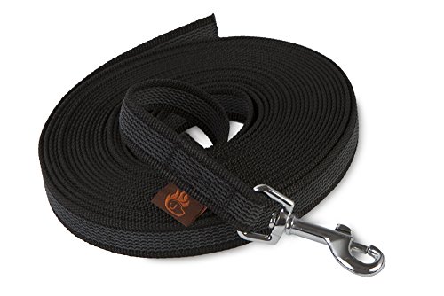 Firedog - Gummierte Schleppleine 20 mm klassischer Karabiner 10 m schwarz von FIREDOG