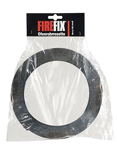 FIREFIX 1760 Ofenrohrrosette für 2 mm Starke Ofenrohre/Rauchrohre in 120-135 mm Durchmesser, für Kaminöfen und Feuerstellen, Senotherm, schwarz, verstellbar von FIREFIX